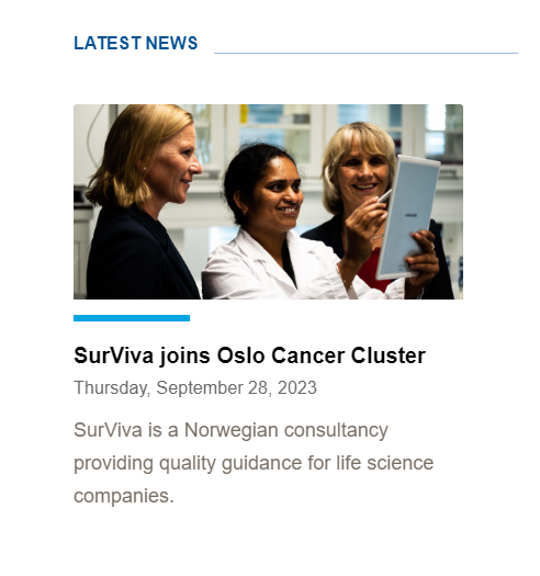 SurViva joins Oslo Cancer Cluster